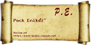 Peck Enikő névjegykártya